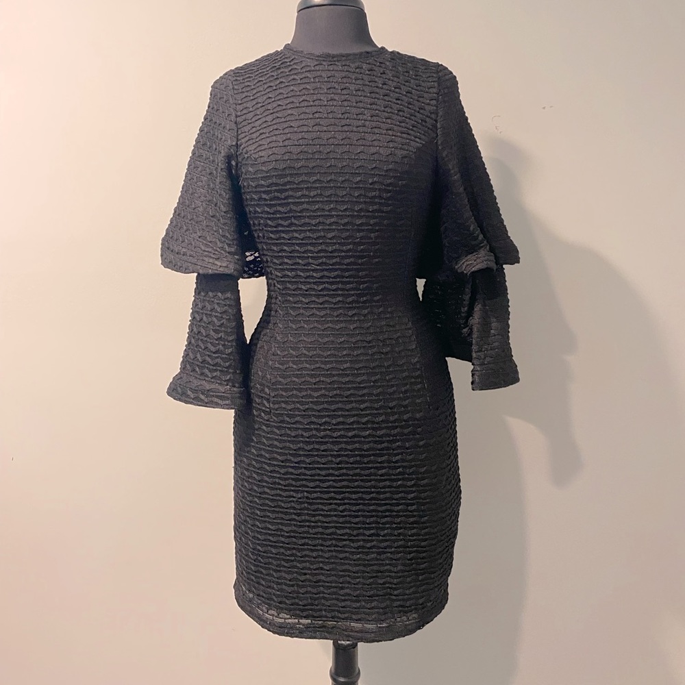 Elegant Bell Sleeves Midi Dress